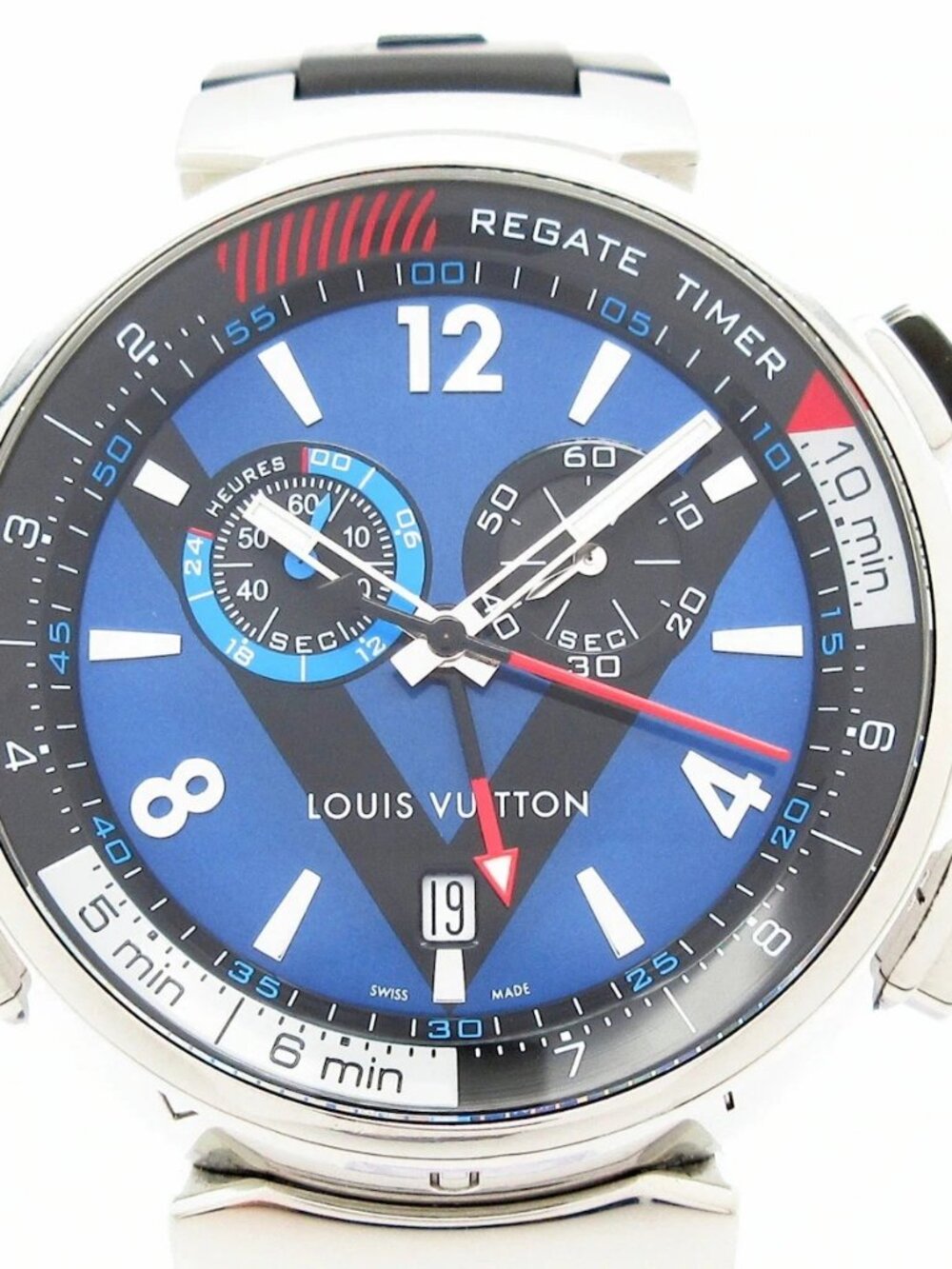 LOUIS VUITTON Tambour Regatta Chrono Q102D U***** Black Men's Wrist Watch - Picture 1 of 12